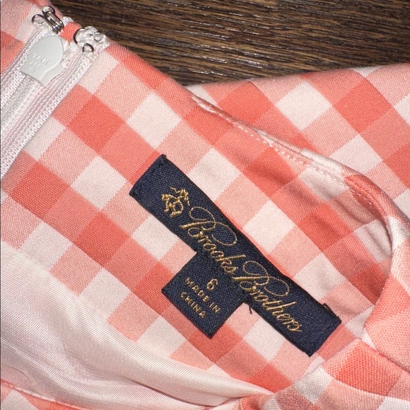 Brooks Brothers Pink Gingham Midi Dress size 6 - Picture 9 of 11